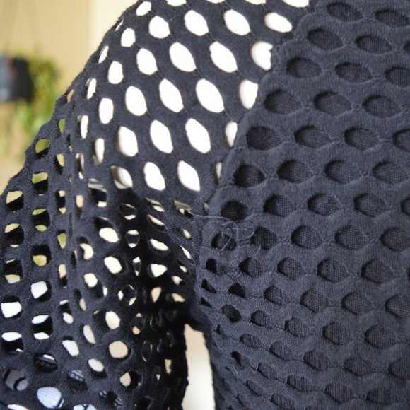 Black Craft Cult Body Con Knit Fish Net Mini Dress Sexy - Picture 4 of 8